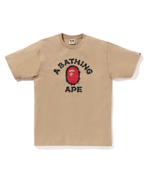 T Shirts Bape Brush College Beige Homme | GTA-91520309